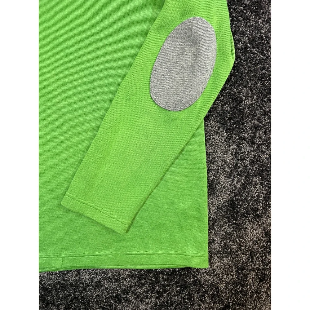 Banana‎ Republic Kelly Green 1/4 Zip Cotton Pullover Elbow Patches - Men's XL